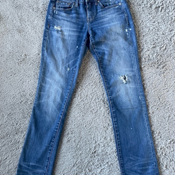 Madewell Slim Boyjean Boyfriend Distressed Mid Rise Medium Wash Jeans Sz 28 - Picture 1 of 8